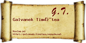 Galvanek Timótea névjegykártya